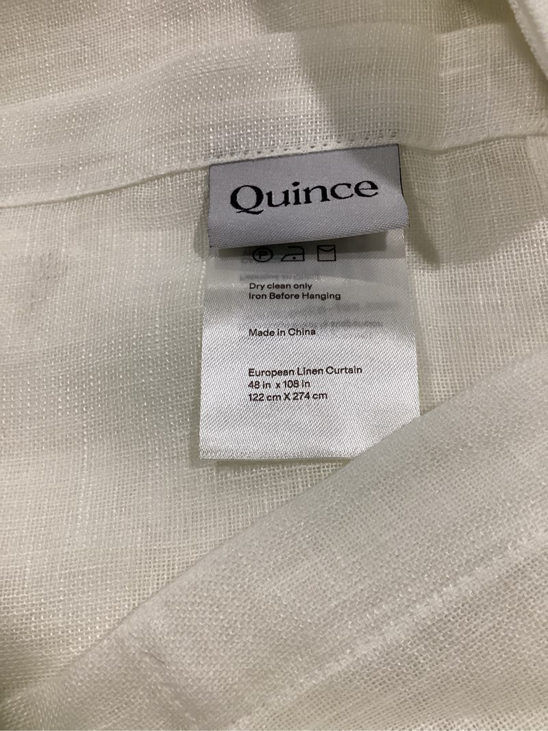 Condition photo showing Good Condition for 48”x 108” (2 panels) quince european linen curtain
