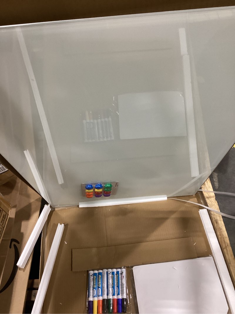 Condition photo showing Good Condition for h-qprobd glass magnetic dry erase whiteboard 36"x24" for wall, frameless white board, includes 12 magnets, 8 markers and 2 erasers glass 36"x24"