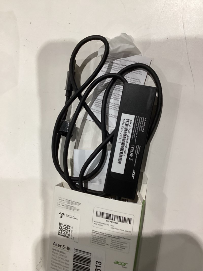 Condition photo showing Good Condition for acer usb hub 4 ports, multiple usb 3.0 hub, usba splitter for laptop with type c power port, extender for a port laptop, pc, desktop and more (4ft) 4ft usb-a 3.0