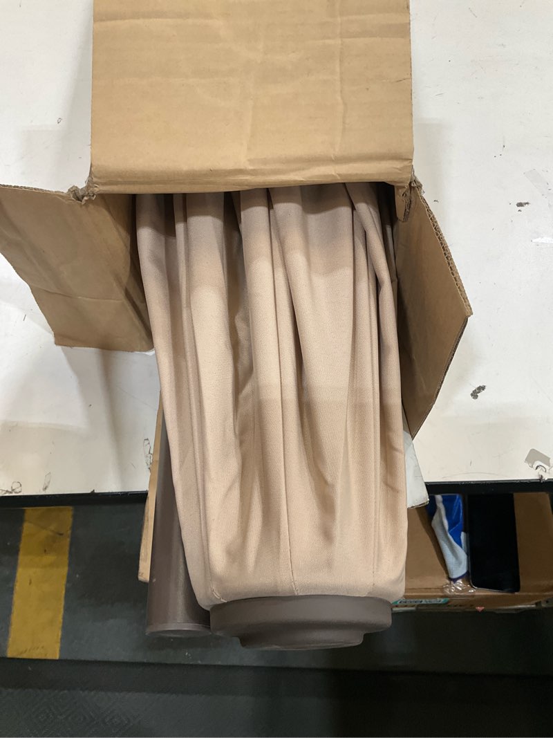 Condition photo showing Good Condition for 10ft patio umbrella 3 tiers outdoor market umbrella w/push button tilt, crank, uv and waterproof table umbrella for garden, pool, backyard, deck, lawn, beige