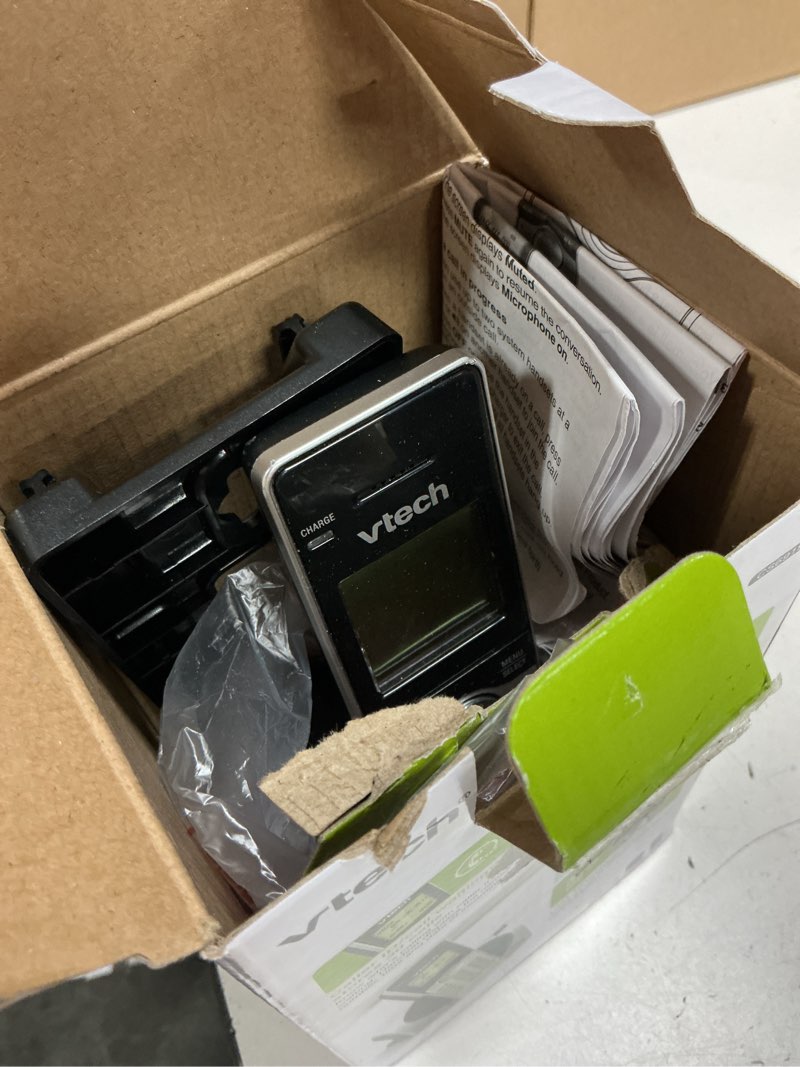 Condition photo showing As Is for vtech dect 6.0 expandable cordless phone with call block, cs6919 (silver & black)