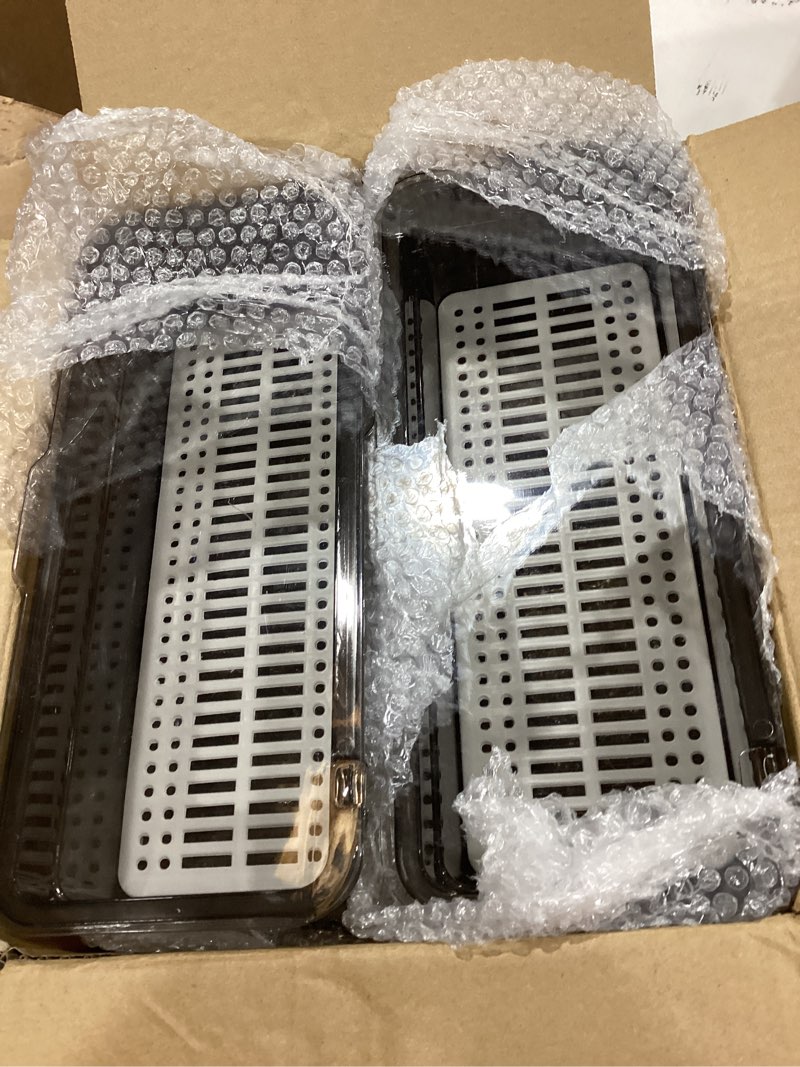 Condition photo showing Good Condition for sunshno 4pcs flatware tray with lid and drainer, tableware utensil and cutlery drawer organizer with lid covered silverware tray to keeps your cutlery organized and protected 4 pcs