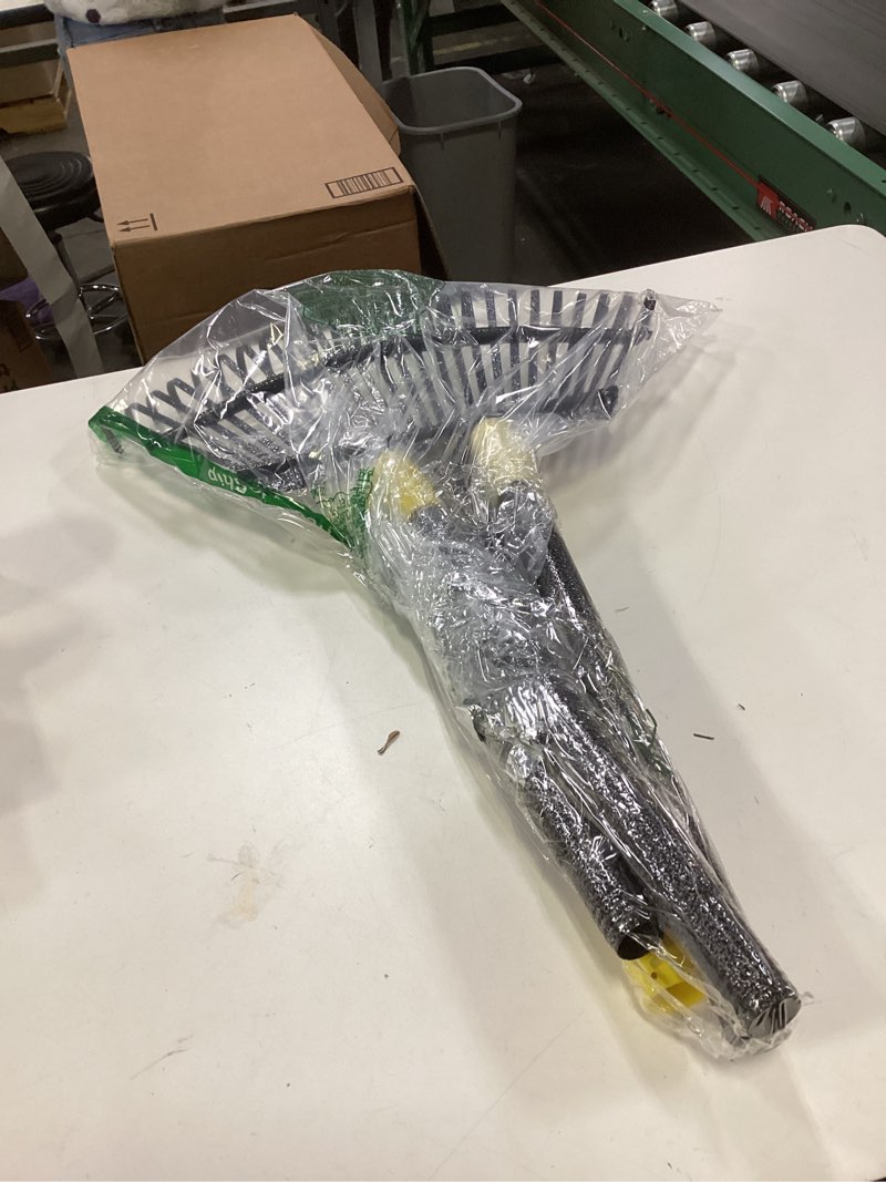 Condition photo showing As Is for Joyhalo Rake for Leaves Adjustable 65 Inch Long, 18 Inch Wide Garden Rake with 25 Tines, Metal Leaf Rakes, Rakes for Lawns, Gathering Leaves, Weeds, Debris