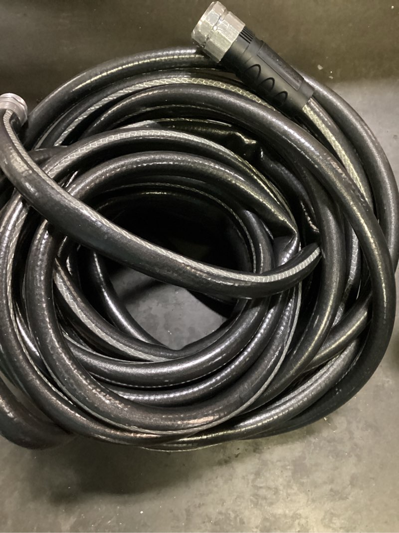 Condition photo showing As Is for flexible garden hose 50ft – lightweight, kink-free heavy duty water hose – abrasion resistant all-weather garden hose for yard, car, outdoor use