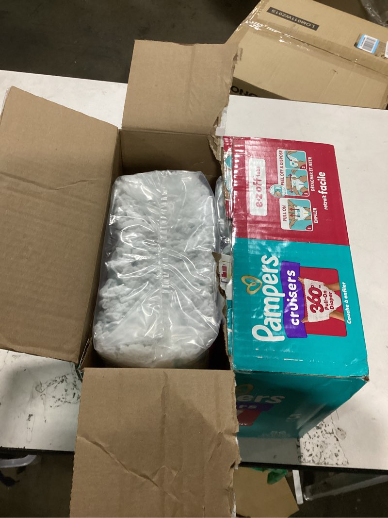 Condition photo showing Good Condition for Pampers Diapers - Cruisers 360 - Size 5, 56 Count, Babyproof up to 100% Leakproof Pull-On Diaper Size 5 56
