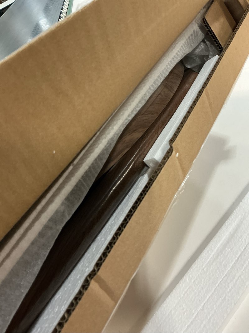 Condition photo showing New/Like New for ChooChoo Round End Table for Small Spaces, Narrow Side Table, Accent Table Night Stand with 2 Tier Shelf for Bedroom and Living Room, Walnut Walnut 1 Pack