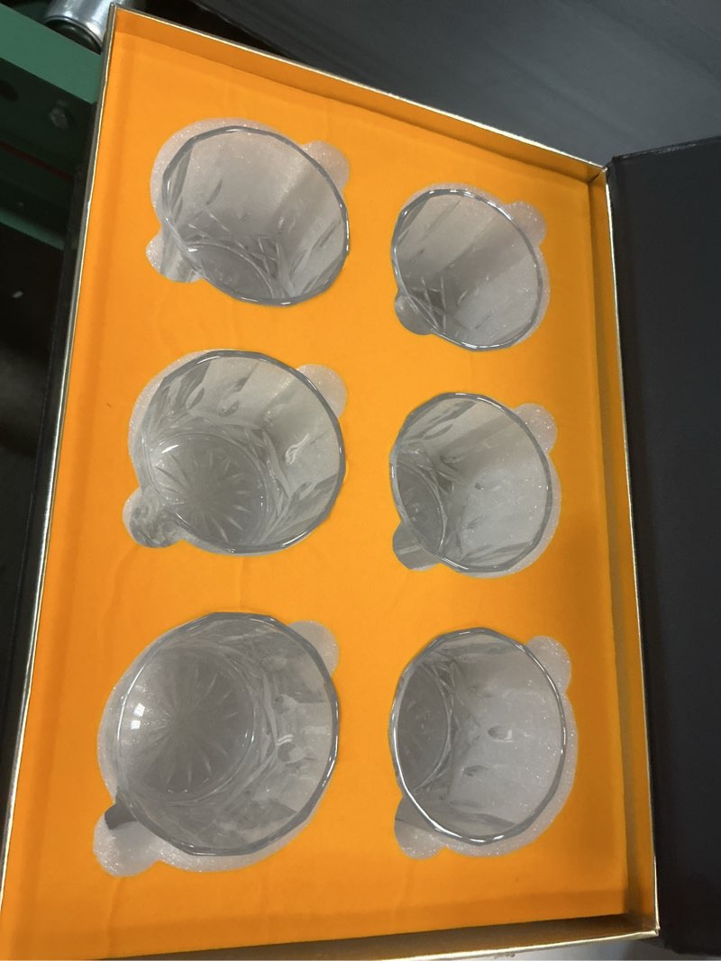 Condition photo showing New/Like New for kanars whiskey glasses set of 6 with elegant gift box,10 oz premium old fashioned crystal glass tumbler for liquor, scotch, cocktail or bourbon drinking, gifts for birthday thanksgiving christmas