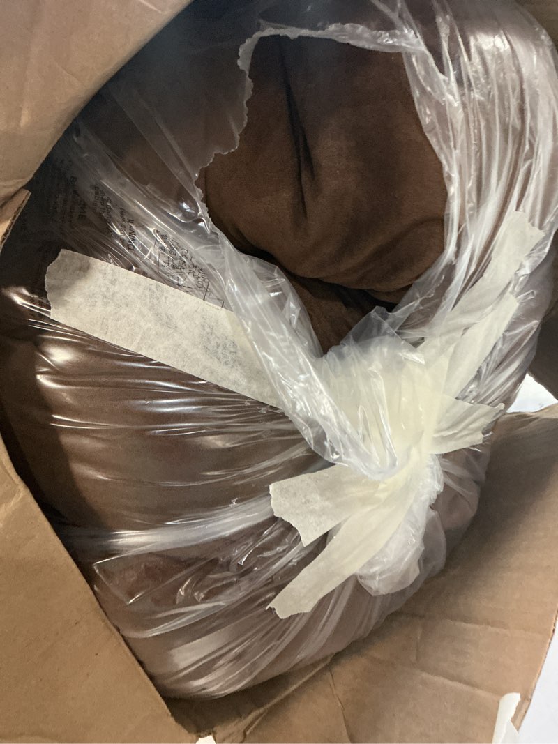 Condition photo showing As Is for Blazing Needles Solid Microsuede Papasan Chair Cushion, 44" x 6" x 44", Chocolate 44 in x 6 in x 44 in Chocolate