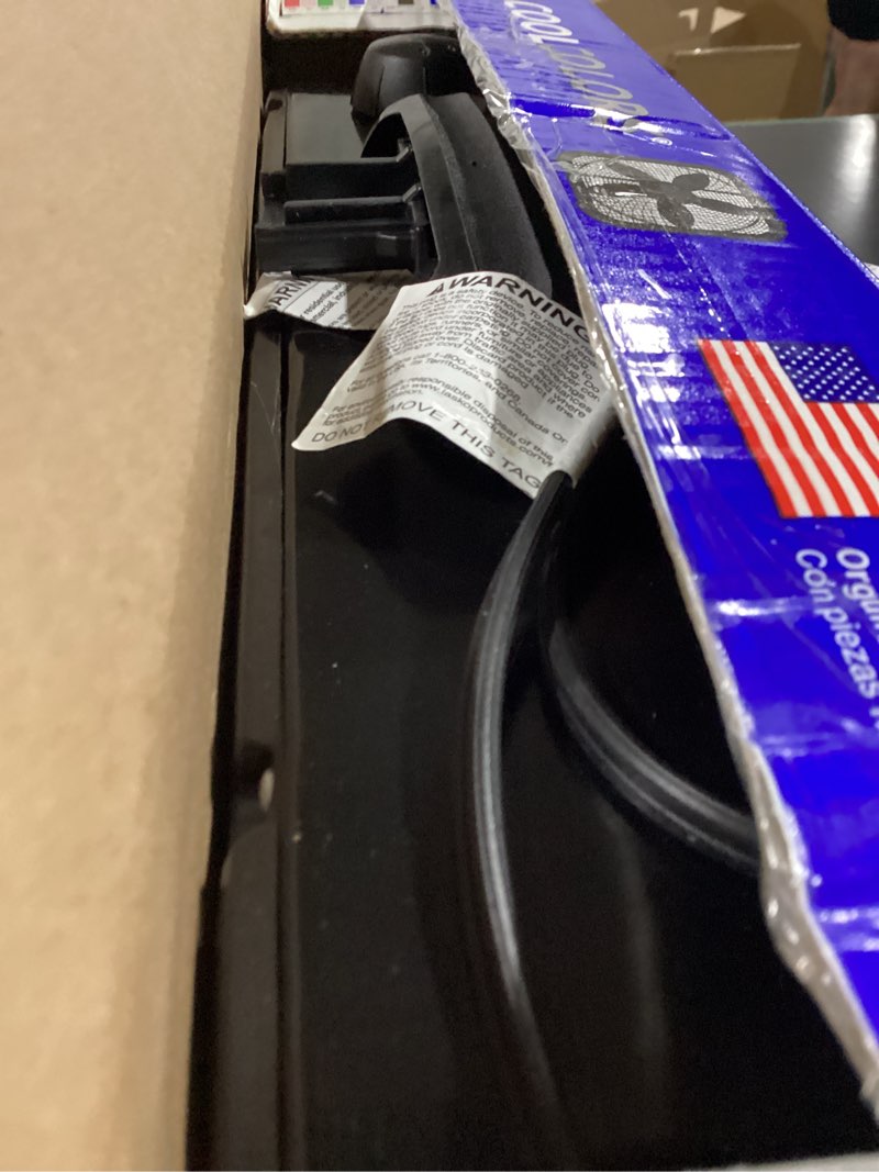 Condition photo showing As Is for lasko cool colors 20" weather resistant box fan, with 3-speeds, 22" height, black, b20301, new