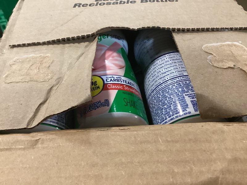 Condition photo showing Good Condition for Glucerna Hunger Smart Diabetic Protein Shake  Classic Strawberry  10 fl oz Bottle  24 Count ( use by 1Apr 2026)