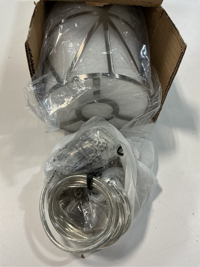 Condition photo showing New/Like New for Zlierop 5.4"×7.9" Pendant Lights Kitchen Island with Clear Glass, Brushed Nickel Pendant Lights, Cyl