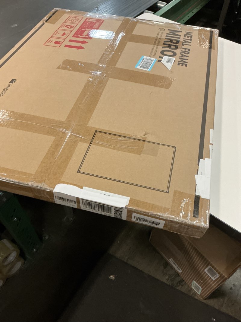 Condition photo showing New/Like New for TETOTE Black Bathroom Mirror 24" x 30" Matte Black Rectangle Beveled Framed Bathroom Vanity Mirror for Over Sink, Tempered Glass, Shatterproof, Stronger Frame, Modern Farmhouse Bedroom, Entryway 30"L x 24"W Matte Black