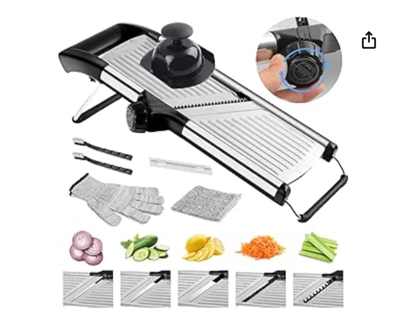 NIOSAVM commercial Mandoline Slicer,Stainless Steel Vegetable Slicer,non-slip mandoline slicer for k