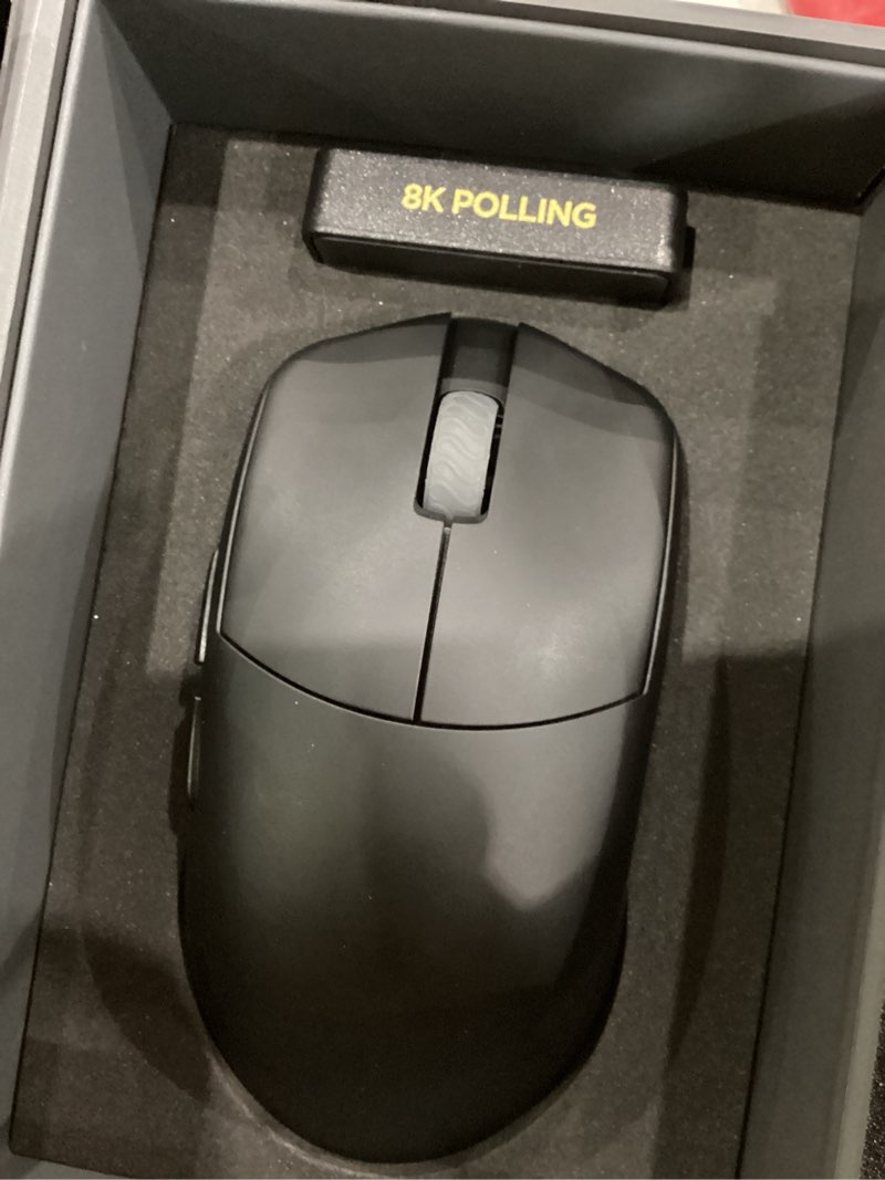 Condition photo showing New/Like New for Lamzu Maya X Wireless Gaming Mouse, Ultra Lightweight 47g, Optical Switch, Maximum 30000 DPI, Symmetrical, MCU Nordic 52840, Dust-Proof Encoder, PAW3950 Sensor(Larger Maya) (Black)