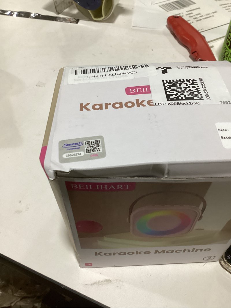 Mini Karaoke Machine, Portable Bluetooth Karaoke Speaker with 2 Wireless Microphones and Party Light