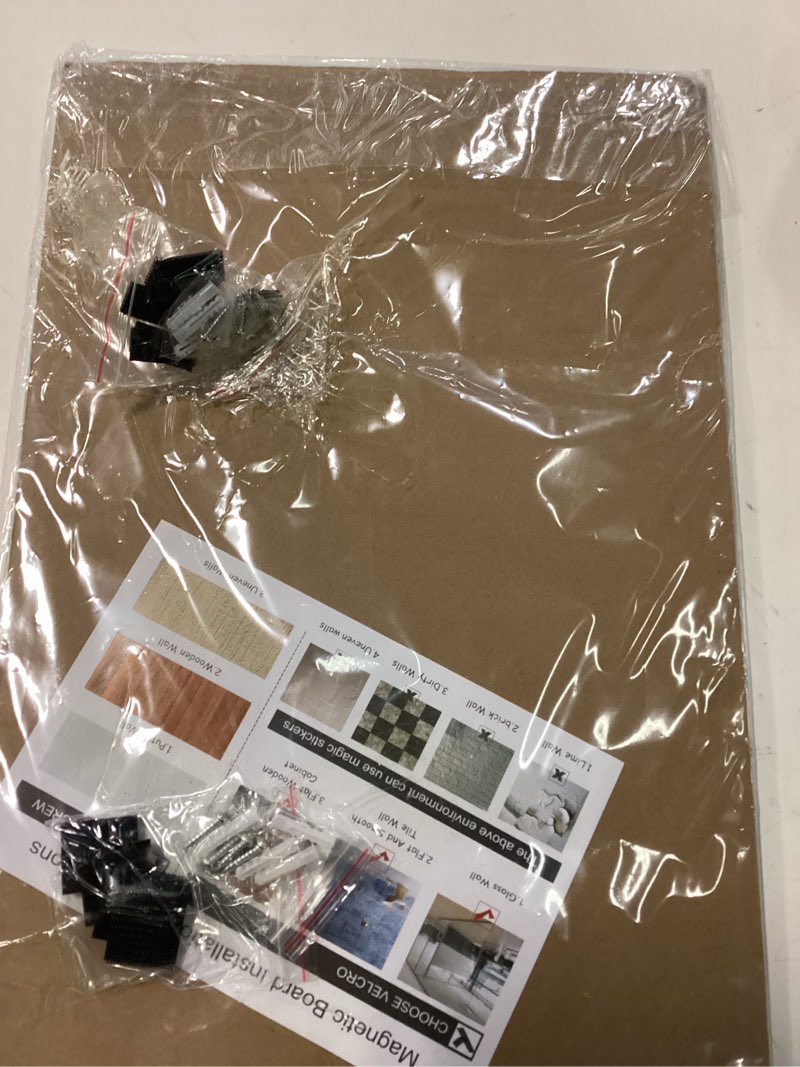Condition photo showing Good Condition for white 2pack magnetic board,17.5" x 11.4" magnet bulletin board to display magnetic notes, poetry, photos, suitable for wall, refrigerator, cabinet etc, come with 4 pcs dual lock tape and screws white 2 pack (17.5" x 11.4")