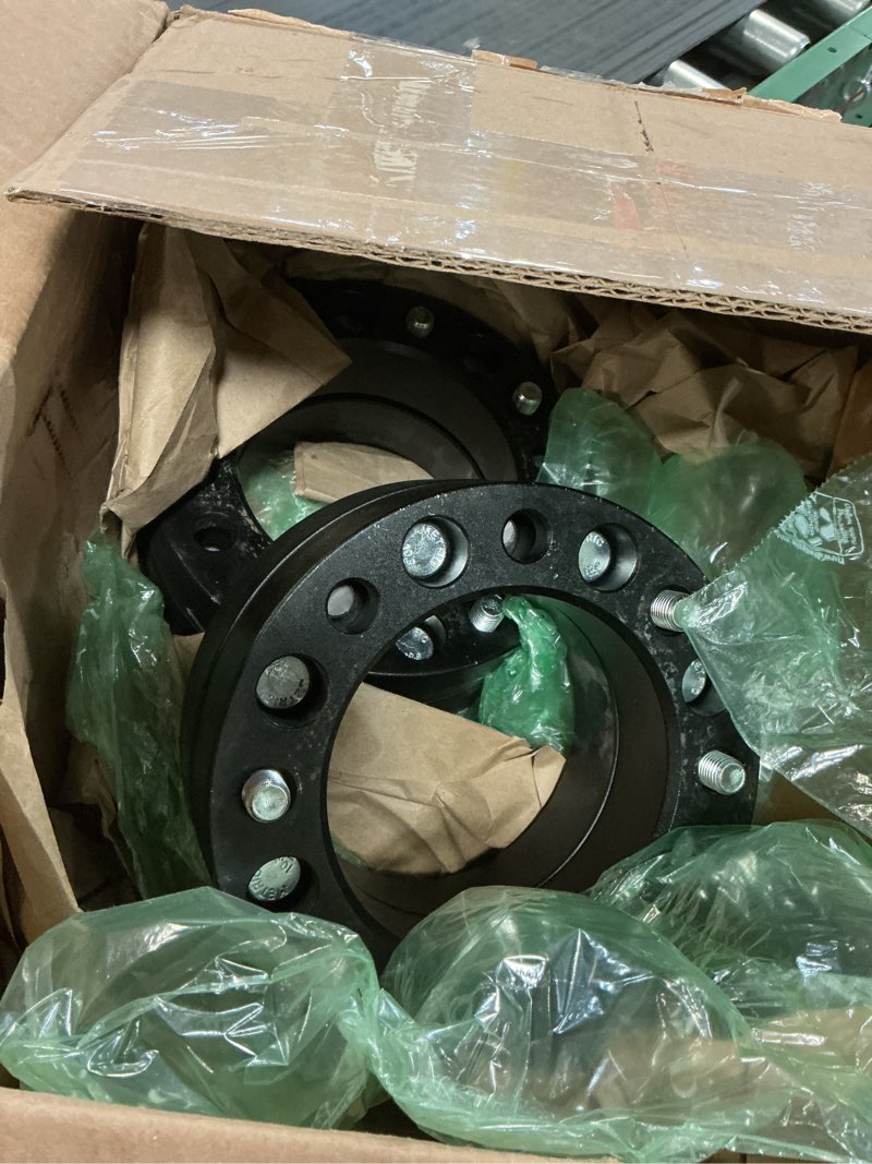 Condition photo showing As Is for rocktrix 2pcs 2 inch - skid steer 8lug wheel spacers adapters - 8x8 bolt pattern - 9/16x18 studs nuts - compatible with bobcat case cat john deere new holland