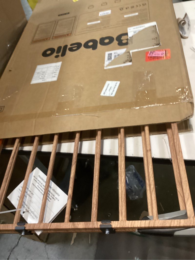 Condition photo showing Good Condition for Babelio 34" Extra Tall Baby/Dog Gate with No Threshold Design Walk Thru Door, 26-43" Auto Close Safety Gate for Babies, Elders and Pets, Fits Doorways, Stairs, and Entryways, Brown Wood Pattern Brown Wood Pattern - B17 26-43" W, 34" H