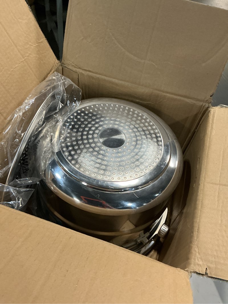 Condition photo showing As Is for wantjoin 11qt aluminum pressure cooker w/release valve & multiple protective devices,pressure canner compatible with gas & induction cooker,canner rack included 11 quarts