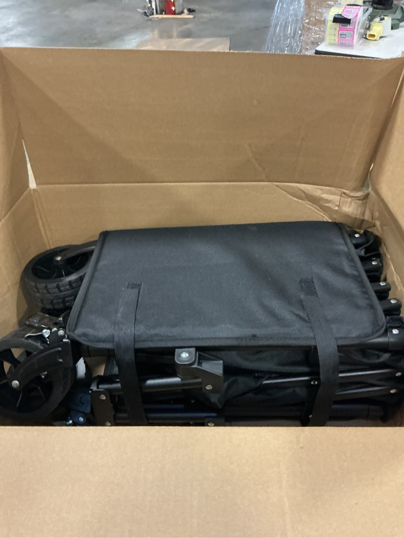 Condition photo showing Good Condition for Favoyard Collapsible Wagon Carts Foldable 150L & 360LBS Portable Folding Wagons with All-Terrain Wheels & Brakes Heavy Duty Outdoor Utility Cart for Grocery Camping Shopping Sports Garden, Black 150L Black