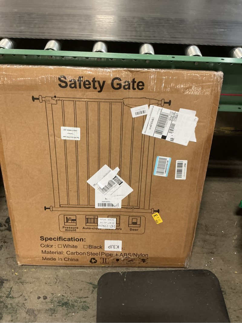 Condition photo showing New/Like New for waowao triple lock baby gate extra wide 57.87-62.59" pressure mounted walk through swing auto close safety white metal dog pet puppy cat for stairs,doorways,kitchen white 57.87-62.59"/147-159cm