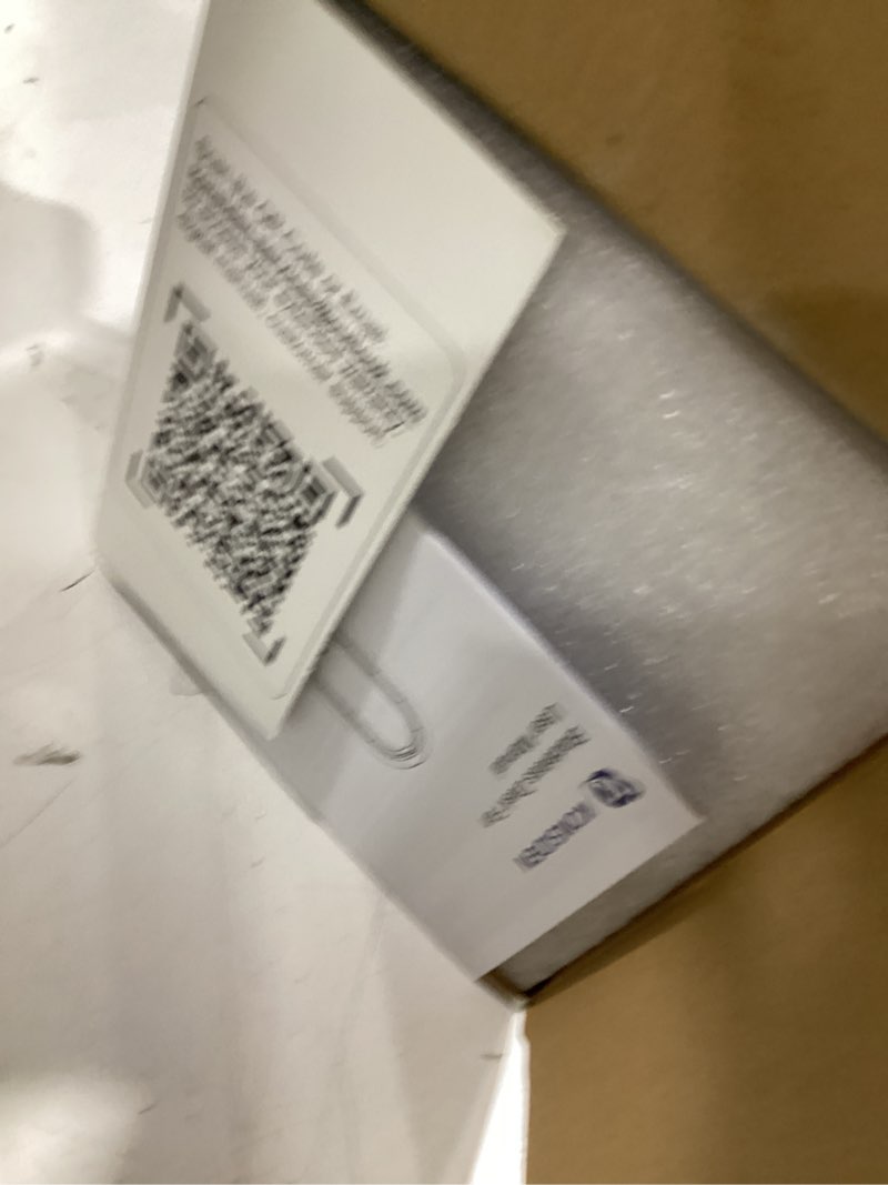 Condition photo showing As Is for konsiden desk fan bladeless, 11.8 inch office fan small, quiet, 3 speed adjustment, touch control, easy to clean, desk fans small quiet, ideal for office, living room, bedroom white/gold
