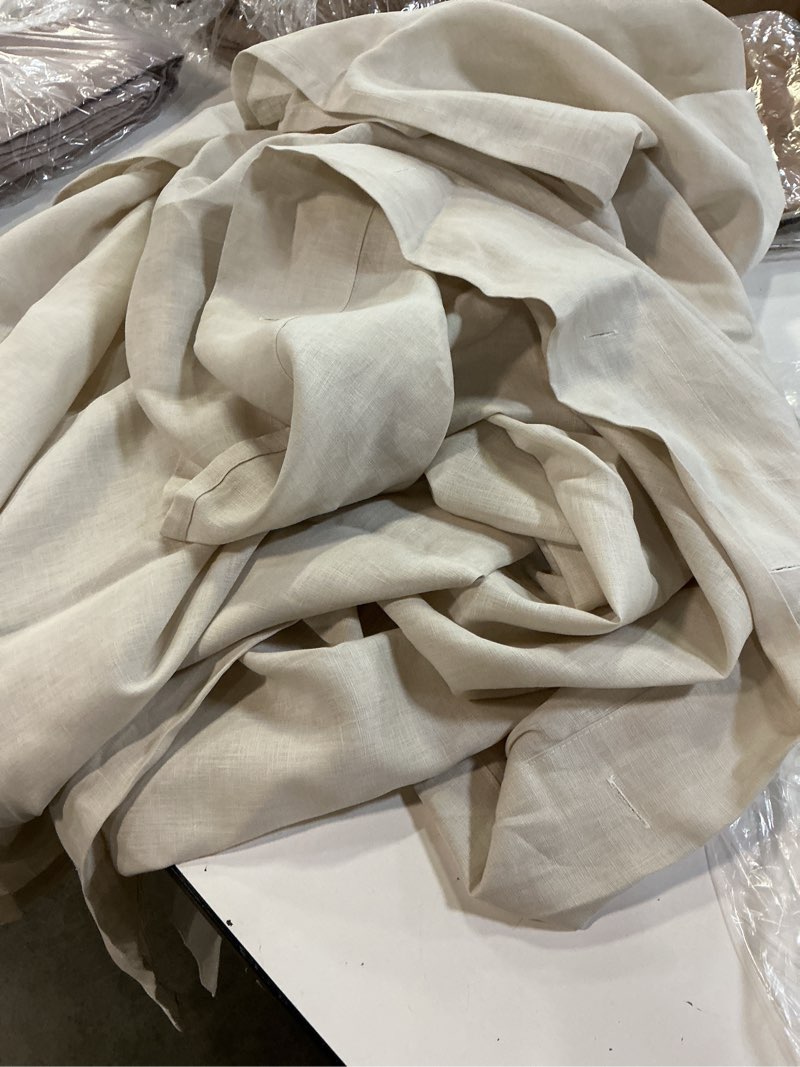 Condition photo showing Good Condition for european linen curtain - single panel color: flax(72in x 72in)