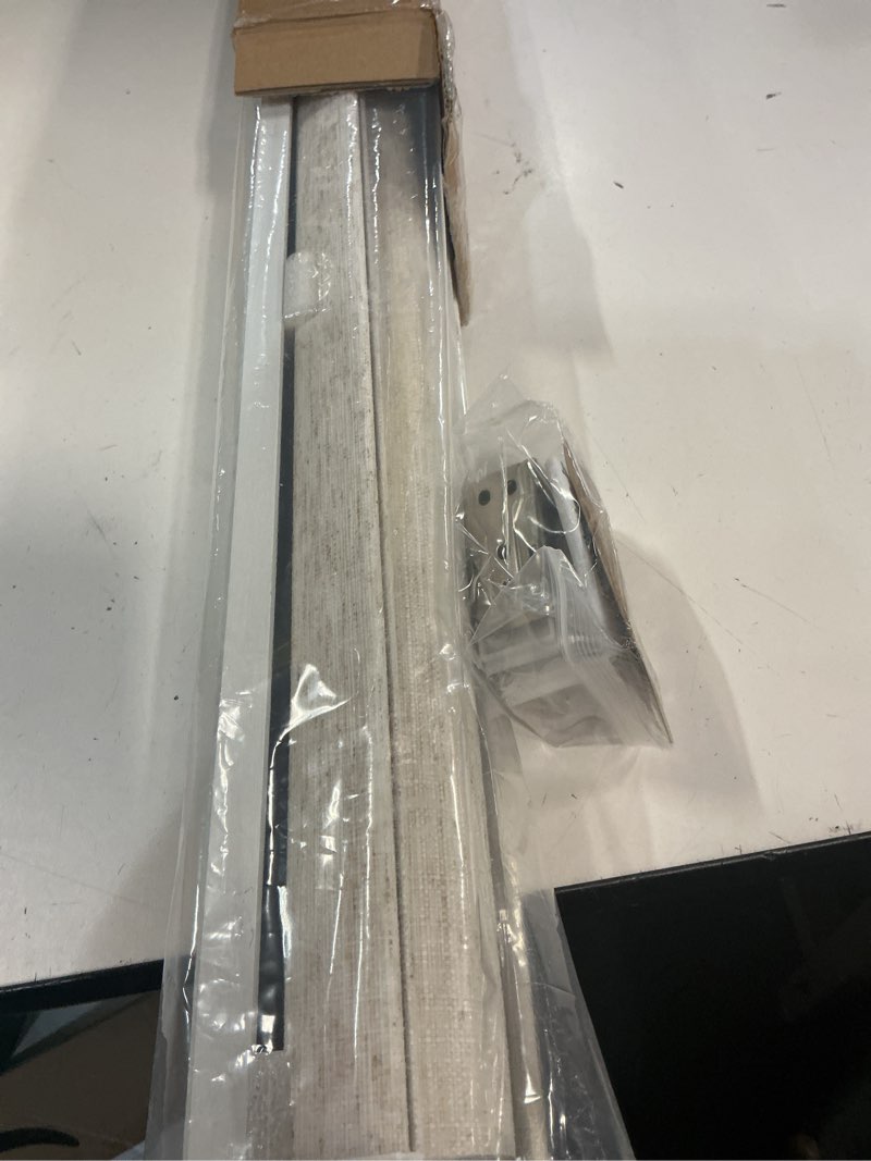 Condition photo showing New/Like New for persilux light filtering roller shades for window blinds,cordless,linen fabric,thermal insulated fabric uv protection shades for home,office,bedroom,door,light filtering-cream,38" w x 72" h 38"w x 72"h light filtering-cream