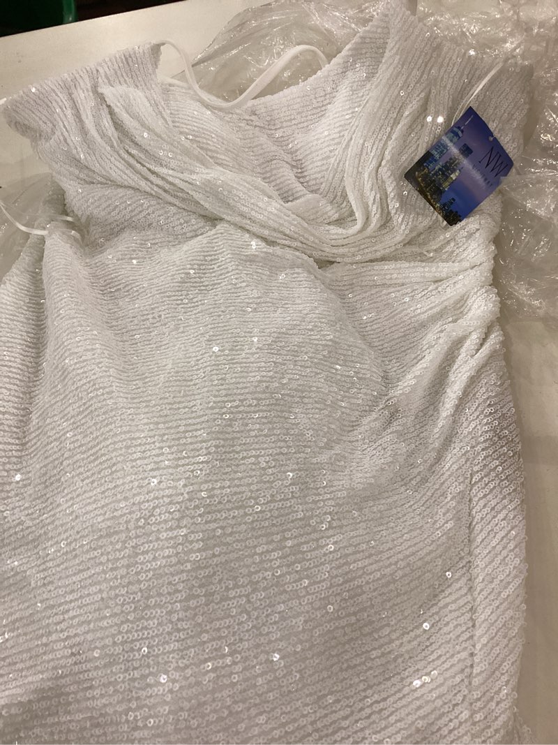 Nightway Juniors' Long Sequin Cowl Neck Gown W/Cross-Back Spaghetti Straps & Side Slit - Prom Cockta