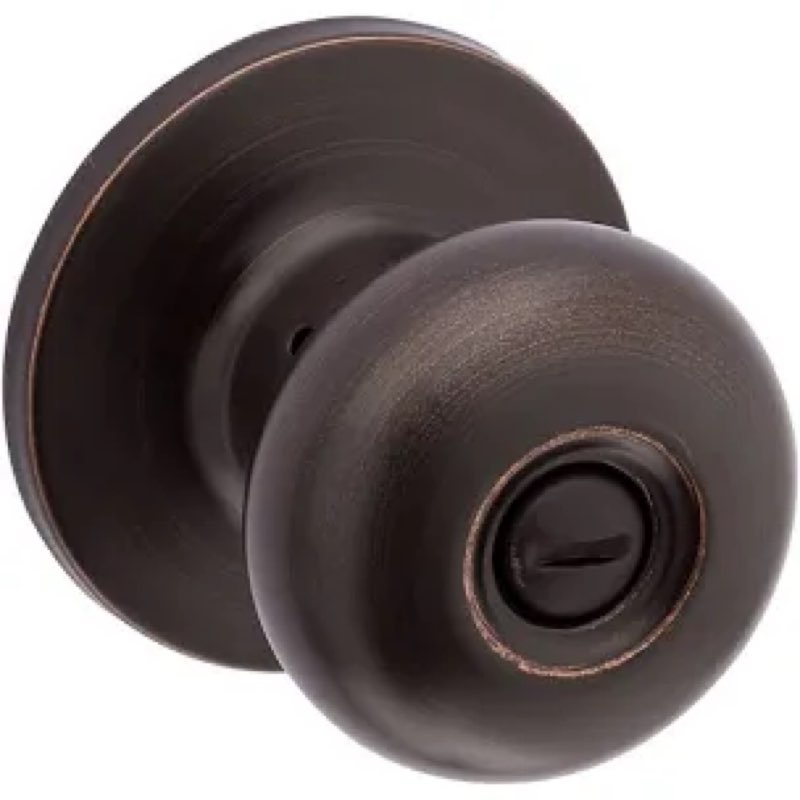 reliabilt baron antique bronze interior or bed/bath privacy door knob