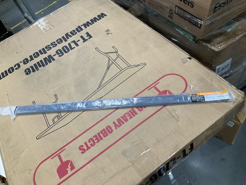 Condition photo showing As Is for incomplete, 30 inch black heavy duty piano hinge continuous stainless steel 304 (2-pack), surface mount cabinet hinges matte black 30\"x2\" for large cabinet, industrial storage & equipment door