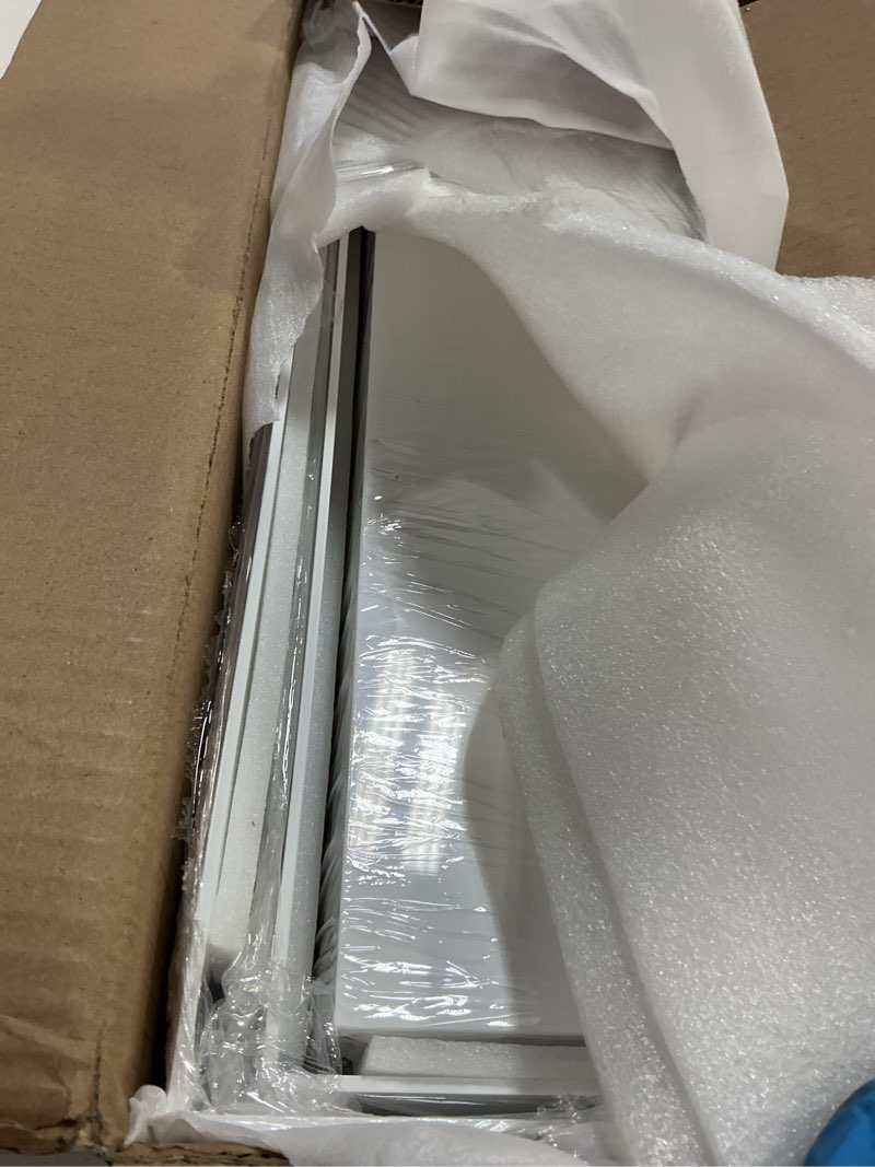 Condition photo showing Good Condition for 4cs large rectangle white acrylic buffet riser set sizes (13" to 15") - buffet risers for buffet table, display stand shelf for catering dessert collectibles jewelry figures show, stackable food risers with hollow bottoms