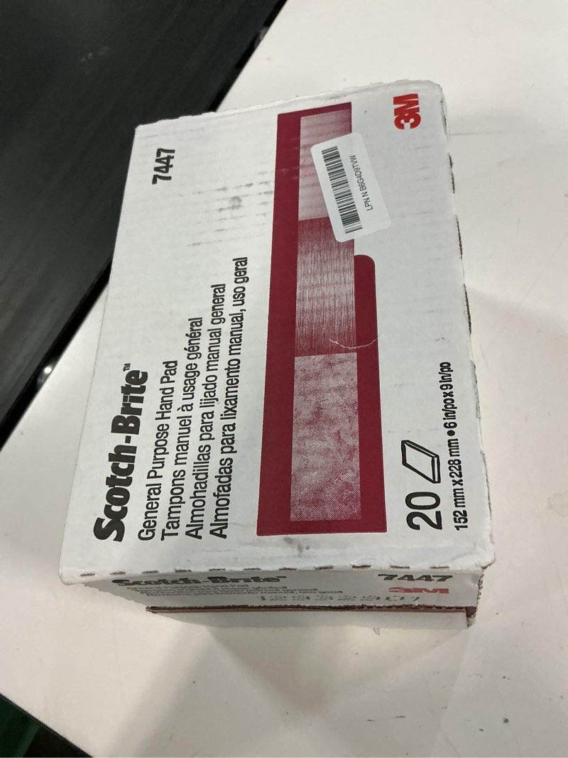 Condition photo showing New/Like New for 6" x 9" 3m 07447 scotch-brite maroon general purpose hand pads (1-pack of 20 pads)