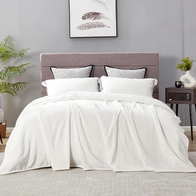 Ultra Soft Fleece Blanket King Size - Flannel Fleece Luxury King Blanket - Lightweight for Couch Bed Chair - Thick, Warm and Breathable - All Season Cozy Fuzzy, Anti-Static Microplush Bedding, Grey King (90" x 108") 02 - Grey