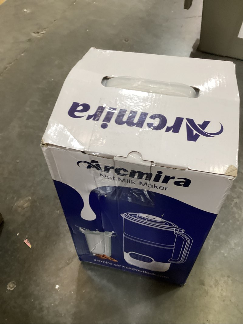 Condition photo showing As Is for 8 in 1 nut milk maker, 8 blade 35oz homemade almond, oat, coconut, soy, plant based milks and non dairy beverages, soy milk maker machine with delay start/keep warm/self-cleaning/boil water black large