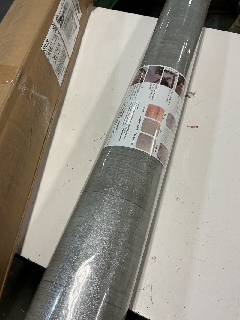 Condition photo showing Good Condition for Oxdigi Vinyl Flooring Roll 106 sq.ft |, PVC Leather-Like Linoleum Floor Covering, Waterproof Durable Heavy Vinyl, Easy to Install with Tape, Removable- No Adhesive Backing, Grey Oak (106 sq.ft) Grey Oak
