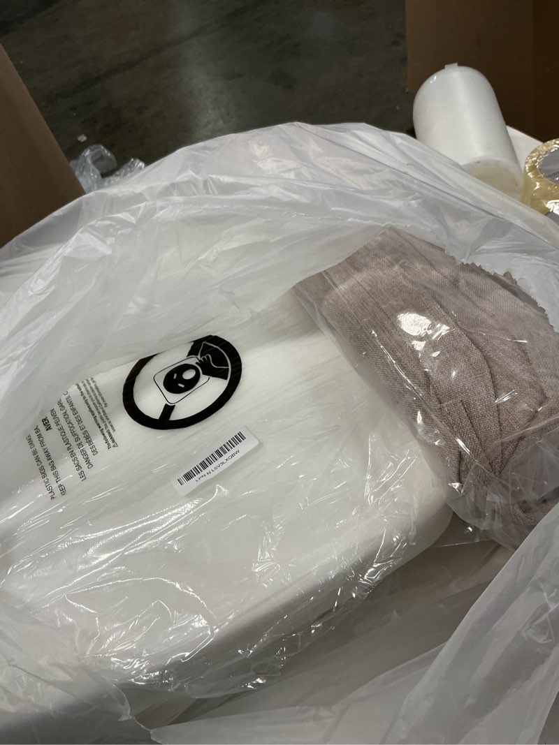 Condition photo showing As Is for AAAAAcessories D-Shaped Chair Cushions, 2" Thick Dining Chair Pads with Ties and Removable, Machine-Washable Cover, 17" x 16", Set of 6, Oatmeal Beige Oatmeal Beige 6 Count(Pack of 1)