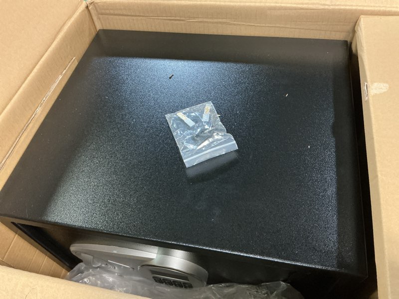 Condition photo showing Good Condition for Amazon Basics Steel Security Safe and Lock Box with Electronic Keypad, Easy to Use, Secure Cash, Jewelry, Documents, Black, 1.2 Cubic Feet, 16.9-x-14.6-x-10.6-inches (WxDxH)