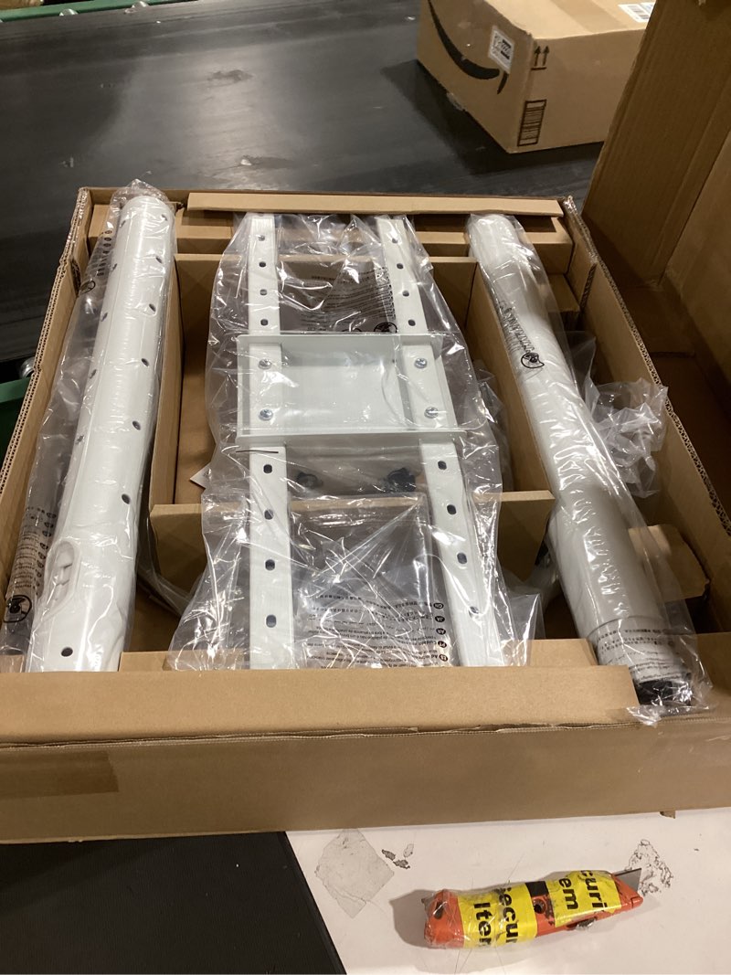 Condition photo showing As Is for Height Adjustable Rolling TV Stand for 37-86 Inch TV up to 110 Pounds, Portrait to Landscape, Heavy Duty Mobile TV Cart with Shelf Max VESA 600x400mm (White)