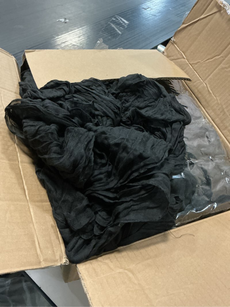 Condition photo showing As Is for 30Pack Black Table Runner 35 x 120 inch Black Cheesecloth Table Runner 10FT Boho Table Runners Rusti