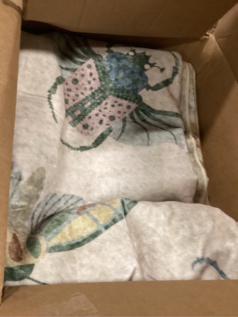 Condition photo showing As Is for Lahome Insect 9x12 Area Rugs for Living Room Bedroom, Soft Washable Rugs 9x12 Stain Resistant, Ultra-Thin Non-Slip Dining Room Rug Non-Shedding Accent Carpet for Office(9x12ft,Beige) Beige 9' x 12' (Rectangular)