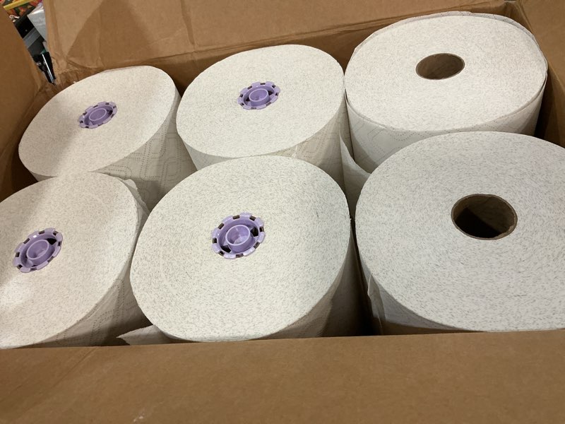 Condition photo showing Good Condition for scott professional high-capacity hard roll paper towels, bulk (02001), hardwound, elevated design, absorbency pockets, white, for scottbrand purple core dispensers (6 rolls at 950' each, 5,700'/case) 6 rolls × 950'/roll - elevated design