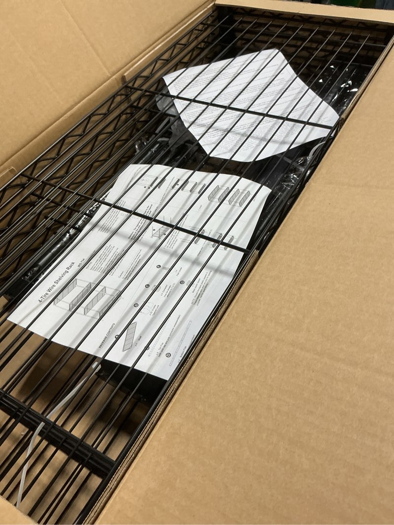 Condition photo showing New/Like New for 36" l×14" w×54" h commercial wire shelving unit metal shelf with 4 tier adjustable layer rack strong steel for restaurant garage pantry kitchen garage?black black 36×14×54