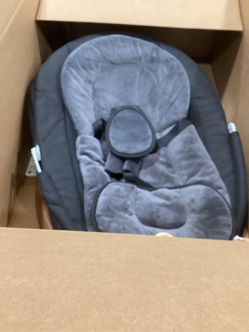 Condition photo showing As Is for baby swing for infants, electric baby swing with bluetooth, portable infant swing with 5 speeds, 10 lullabies, 5-point harness & remote control, for newborns infants indoor outdoor use (black)
