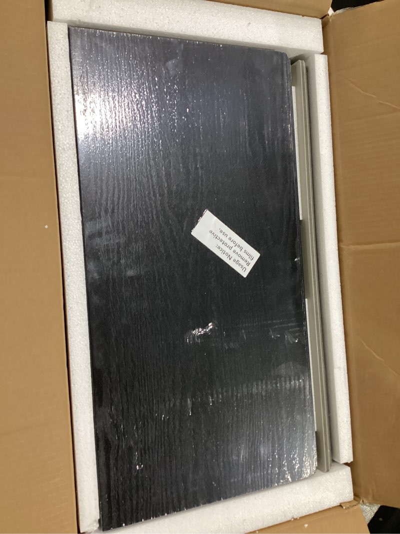 Condition photo showing New/Like New for 6-pack pvc composite board wire rack covers for pantry - imitation wood-look 24x12 inch, closet, bathroom, waterproof scratch resistant easy install, wood shelf covers for wire shelving,black 24*12in black