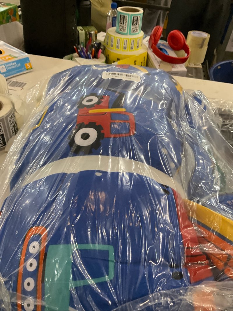 Condition photo showing New/Like New for Primlect Thickened Toddler Nap Mat with Removable Pillow and Minky Blanket, Extra Large 55''x35'' Sleeping Bag, Washable, Roll up, Perfect for Daycare, Preschool, Kindergarten, Boys and Girls Blue Car