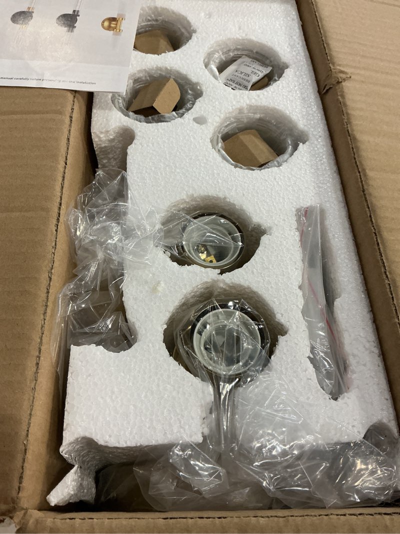 Condition photo showing New/Like New for dimmable battery operated wall sconce set of two, rechargeable bathroom gold wall lights wireless, modern brass wall lamp for bedroom living room bathroom hallway entryway stairwell