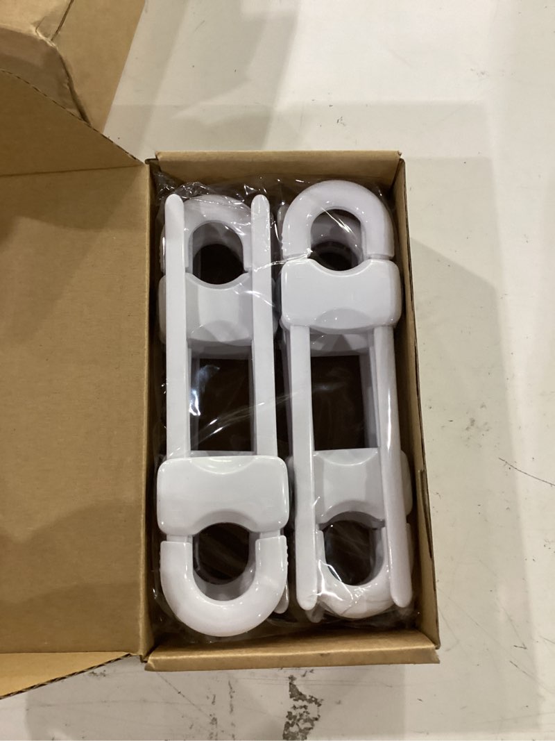 Condition photo showing Good Condition for jetec 10 pieces cabinet locks for babies, u-shaped proofing drawers safety child locks adjustable, easy to use childproof latch for knob handle on kitchen door storage cupboard closet (white)