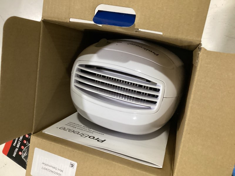 Condition photo showing Good Condition for pro breeze mini portable dehumidifier, 17oz ultra quiet compact peltier dehumidifier, 215 sqft 1pack