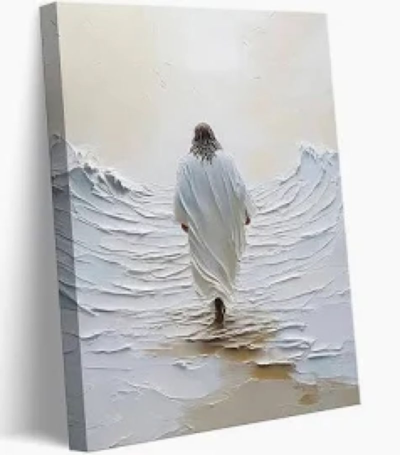 Jesus Walking On Water Canvas Wall Art Jesus Walking On Water Back Wall Decor Picturemodern Christia